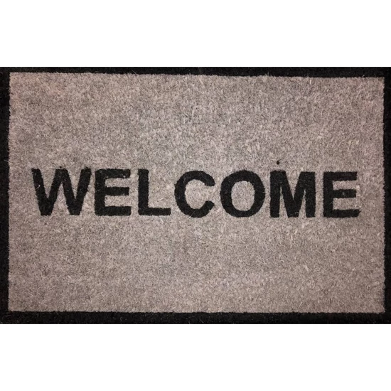 WELCOME szürke bejárati szőnyeg 40x60 cm