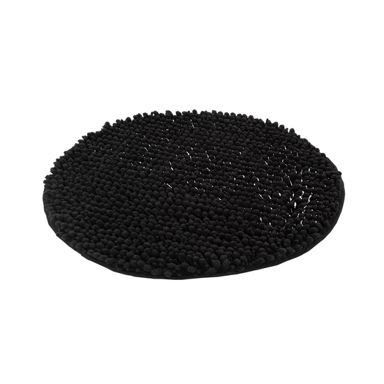 Fluffy-Mats fekete fürdőszobaszőnyeg kör 55cm