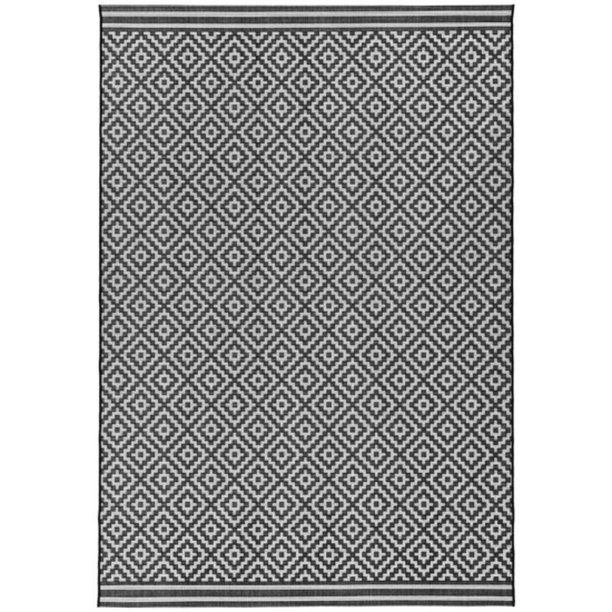 PATIO 12 fekete/fehér szőnyeg 120x170 cm