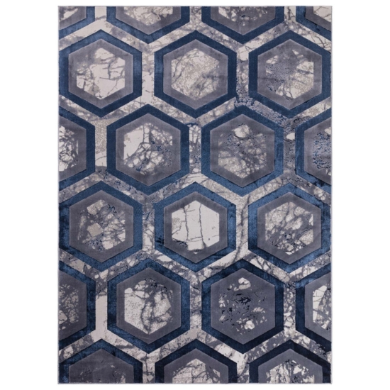 Aurora Hexagon metallic AU19 kék szőnyeg 160x230 cm